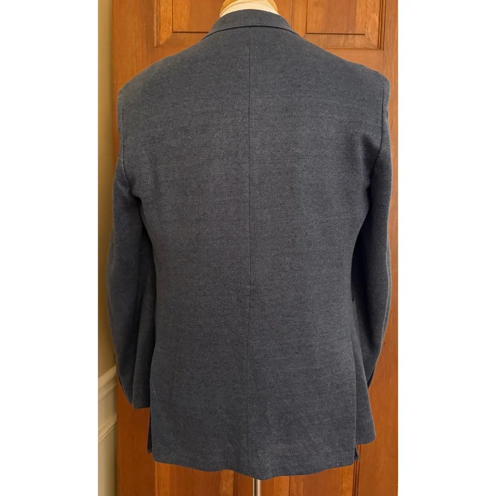 Nordstrom 100% Linen Trim‎ Fit Blazer Mens 40R Blue Two-Button Sport Coat Jacket